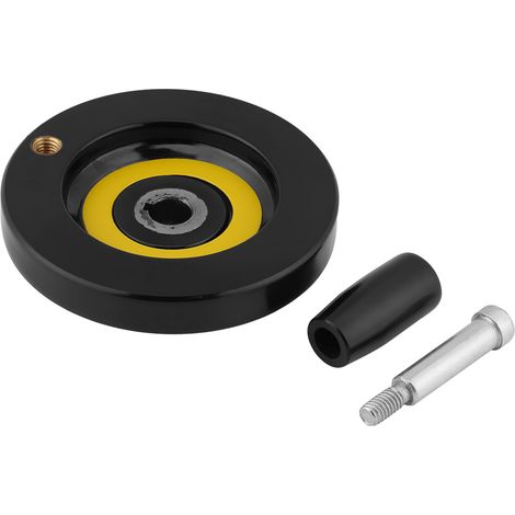 1 pcs Black Lathe Milling Machine Rear Ripple Hand Wheel With Revolving Handle(10x 80mm)