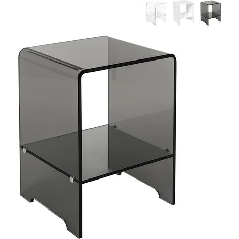 Comodino per camera da letto tavolino in plexiglass trasparente Accanto - Trasparente Fumé