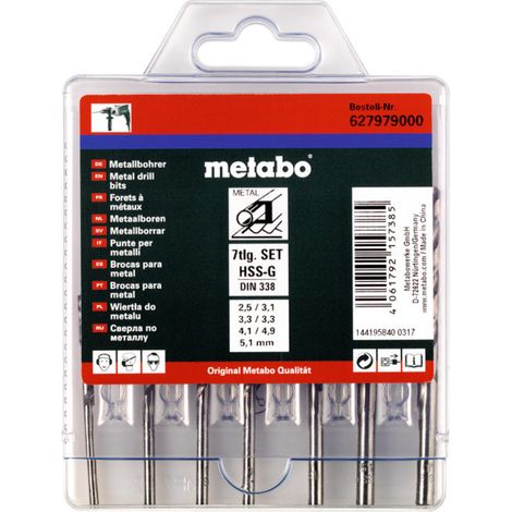 Coffret de forets HSS-G, 7 pièces metabo