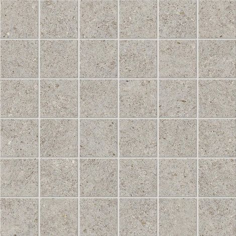 Mosaïque effet Pierre Calcaire Gris Galet 4,8x4,8 cm Quadra 30x30x0,9 cm Mat Domella - Sol et mur intérieur (vendu par carton de 0,9 m²) - RO'MA CARRELAGE