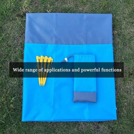 Tapis camping/plage haute qualité bleu/gris foncé grand (1/5)