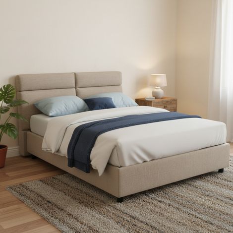 Letto Matrimoniale Annus, Letto Matrimoniale Materasso Incluso, Sfoderabile Made in Italy, Contenitore, Grigio Tortora\ (1/5)