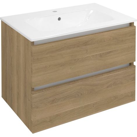 Meuble sous-vasque EZARA 69,8x52x46cm, chêne cuneo (1/4)