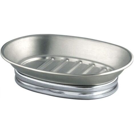 Porte-savon en métal, élégant porte-savon en métal, argent mat (1/4)