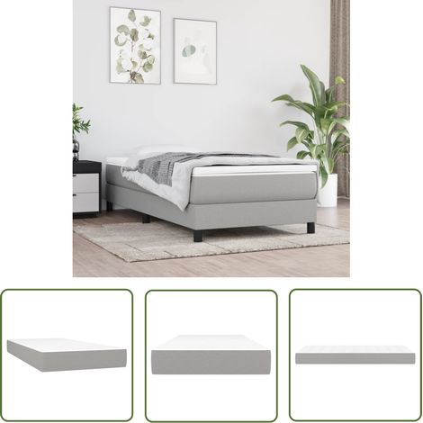 The Living Store Matelas de lit à ressorts ensachés gris clair 120x190x20 cm - Matelas À Ressorts Ensachés - Matelas Confortable - Matelas Support Moyen - Literie - Sommeil Réparateur (1/5)