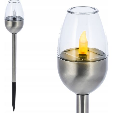 Moderne silberne LED-Gartensolarlampe (1/5)