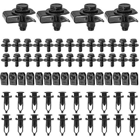 70 boulons de fixation pour protection anti-éclaboussures sous moteur, clips de fixation universels pour pare-chocs. (1/5)