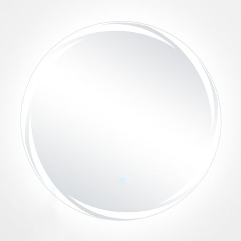 Miroir Salle de Bain avec Eclairage 60 × 60 cm, Miroir Rond Mural Antibuée, 3 Couleurs, Luminosité Réglable, Miroir Maquillage Antidéflagrant (1/5)