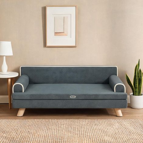 Couchage pour chien cinza Escuro en chenille 100 x 62 x 32 cm (1/5)