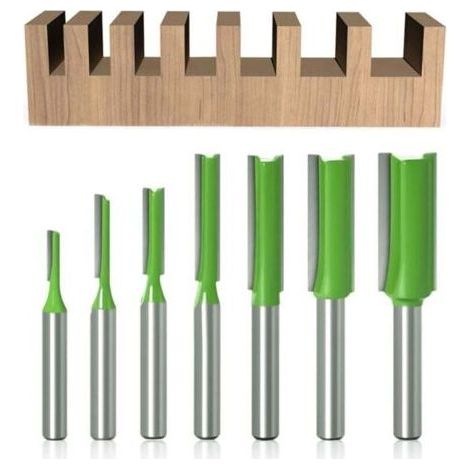 7 straight cutters 6mm shank - Single and double flute - Diameters 3-12mm - Tungsten carbide - For wood (1/4)