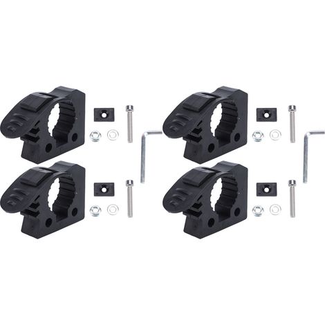 Kit di staffe di montaggio universali a sgancio rapido con morsetto di supporto per pala da tetto in lega di alluminio per ATV, UTV, camper, furgoni, camion, barche e treni, colore nero, 4 pezzi.