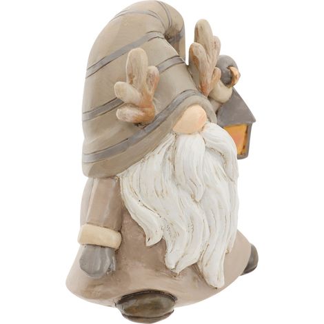 Déco de Noël Gnome en résine Beige et Blanc H 9.1 cm - Feeric Christmas (1/4)