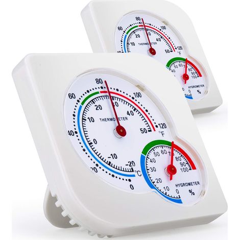 2er-Pack Thermometer-Hygrometer für den Innenbereich, Feuchtigkeitsmessgerät für Innenräume