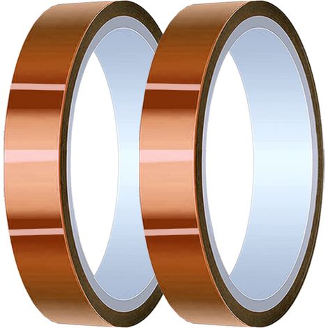 2 Rouleaux 20mm x 28m(90ft) Ruban Haute Température Ruban Polyimide Résistant à la Chaleur Ruban Thermique Ruban pour Masquage/ Soudure/ Batterie (1/5)