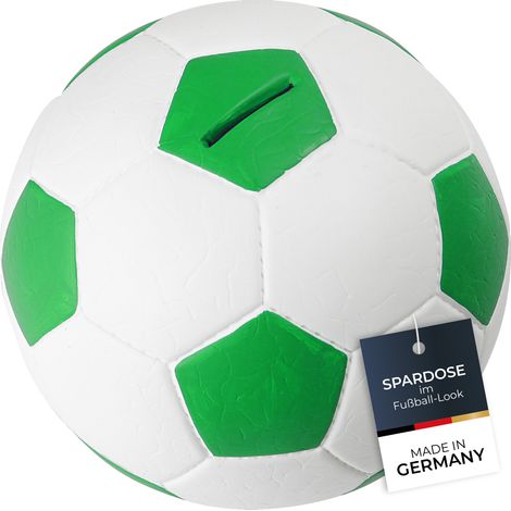 HMF 4790 Spardose Fußball Lederoptik, 15 cm Grün (1/5)