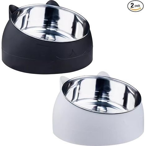 Stainless Steel Cat Bowls - 15° Tilted - 400ml - Removable Bowls (1/5)