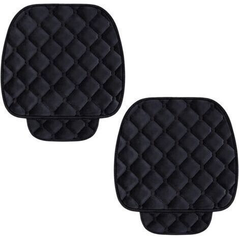 Coussin de Siège de Voiture Housse en Velours pour Arrière Chaise Siège Véhicule Protection Tapis Protection pour Animaux Compagnie (2 Siège Avant, Noir) (1/4)
