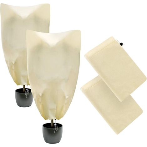 2 Couvertures protection gel plantes hiver, avec fermeture glissière/cordon serrage, pour plantes/arbres/arbustes (47,24") (1/5)