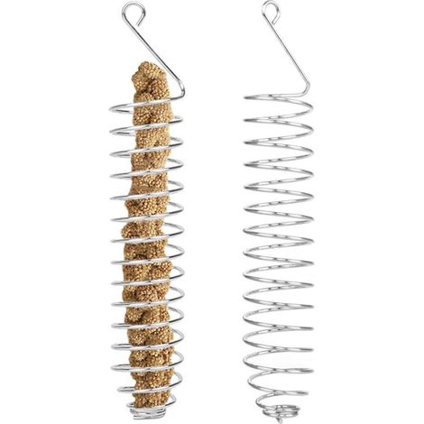 Ensemble de 2 mangeoires à oiseaux, panier en acier inoxydable pour nourriture pour perroquets.-AquaForge (1/5)