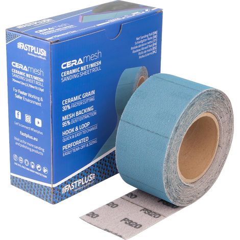 Rouleau de papier de verre 70 mm x 12 m Rouleau de film Mesh Grip P150 Rouleau de papier de verre autocollant en céramique (1/5)