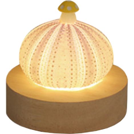 Veilleuse LED champignon coquillage, design créatif et élégant. Lampe de chevet ou bureau, alimentation USB pratique. Idée cadeau originale pour décoration intérieure chaleureuse et ambiance douce. (1/4)