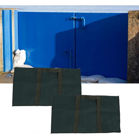 Sac de barrage anti-inondation - Kit de 2 sacs barrages anti-inondation auto-expansibles réutilisables en tissu non tissé et résine absorbante pour porte fenêtre garage (1/5)
