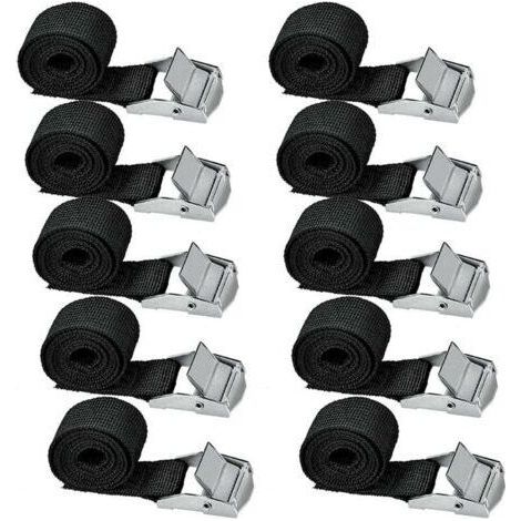 FENOPLASTICA10 pièces sangles d'arrimage 200 cm Kit de fixation pour moto/voiture/porte-vélo sangles de serrage charge maximale 500 kg (1/4)
