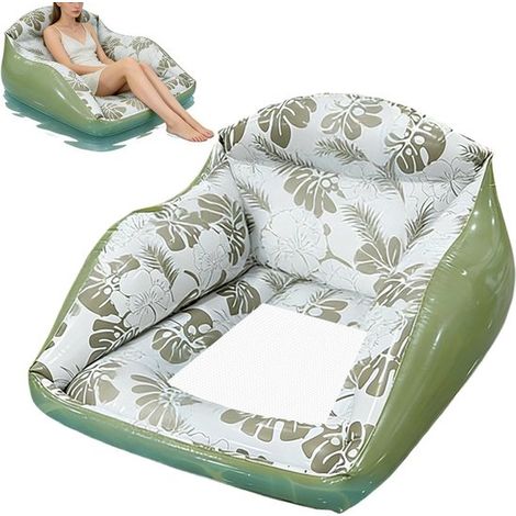 Lettino gonfiabile - Salvagente - Rilassati in acqua - Ergonomico con poggiatesta - 86x84 cm (gonfiato) (1/5)