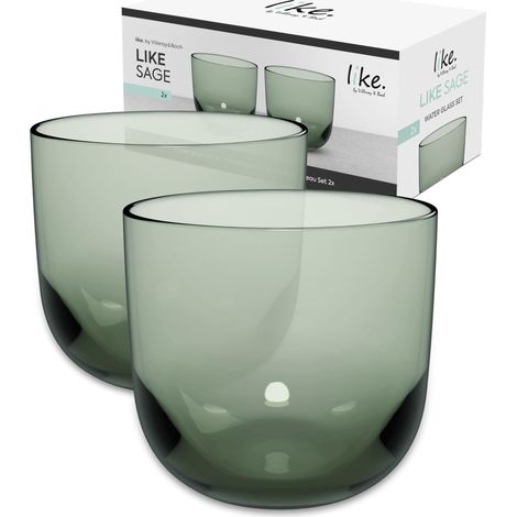 Verre À Eau, Ensemble De 2 Pièces, Verre Coloré Vert, Contenance 280 Ml (1/5)
