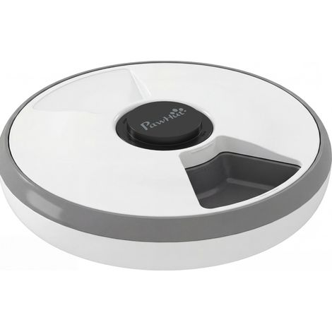 Comedero automático para gatos 6 comidas 180 ml gris con pantalla LED y batería (1/5)