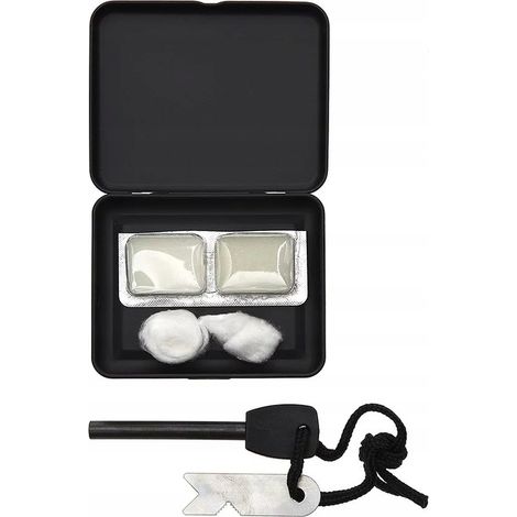 FOSCO Feuerstarter-Set mit Feueranzünder + 2 Brennstoffwürfel + Watte