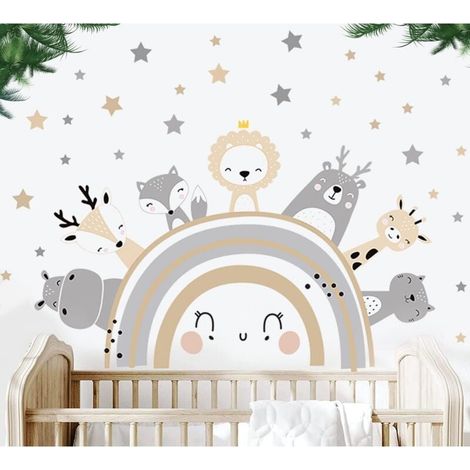 Animal Wall Stickers, Rainbow Wall Stickers, Wall Decals for Baby Room, Kids Room, Home Wall Decoration MUMU (1/4)