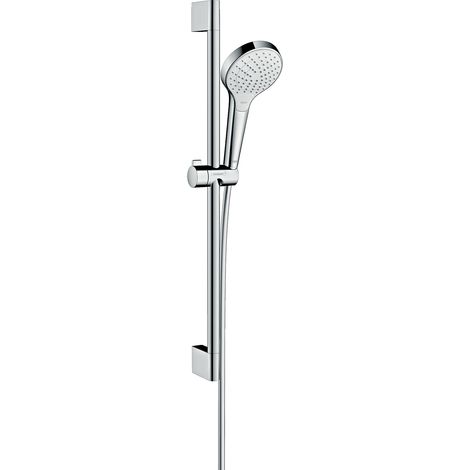 Hansgrohe – Ensemble de douche Croma Select S 110 Vario 3 jets – Barre de douche 65 cm – Économie d'eau 9l/min – Flexible Isiflex 1,60m