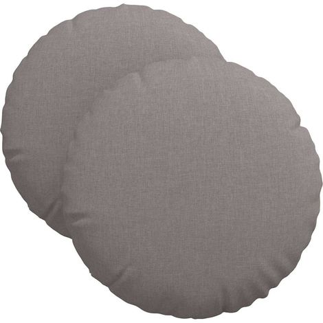 Maison Exclusive - Sitzkissen 2 pcs Taupe Ø40 x 13 cm Stoff