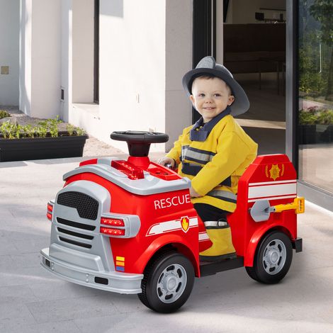 Camion de pompiers pour les enfants de 3 à 5 ans max 3 km voiture électrique pour enfants sirène lumière bleue des outils