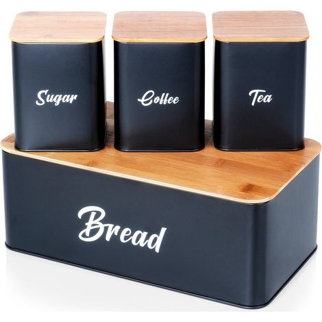 Boîte à pain en bambou avec couvercle, pour le plan de travail, la cuisine et le rangement à domicile.-AquaForge (1/5)