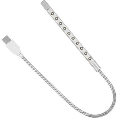 Lampe LED USB, lampe de lecture portable intensité variable interrupteur tactile, flexible pour ordinateurs tablettes (1/4)