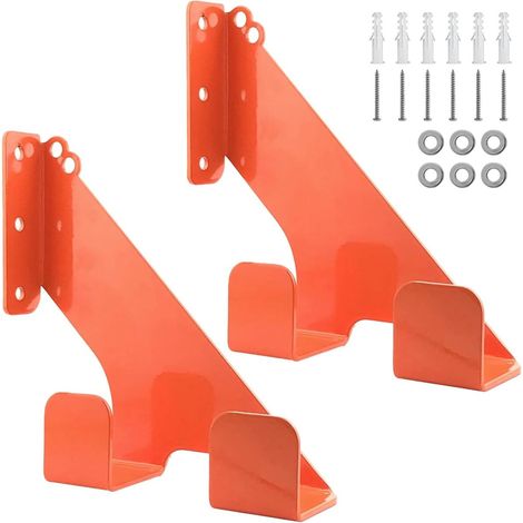 Support robuste pour tronçonneuse, crochet de rangement mural pour outils de garage, crochets doubles en forme de U, capacité de charge de 150 lb, crochets antirouille. (1/5)