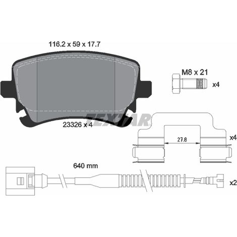 Kit de plaquettes de frein, frein à disque Textar 2332603 BENTLEY 3D0698451