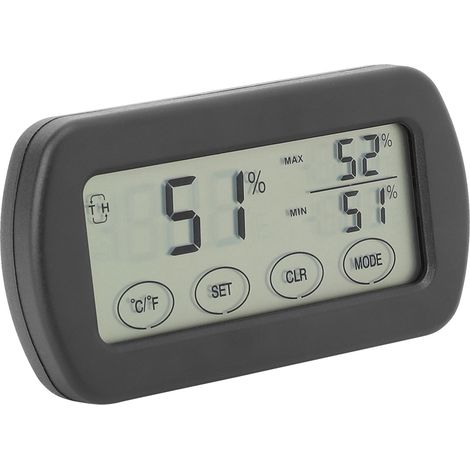 Thermomètre Hygromètre Électronique LCD Tactile Sans Fil Indoor Mesure Température Humidité -10-70°C 10-99%RH 88x48x14mm Pile CR2032 Non Incluse (1/5)