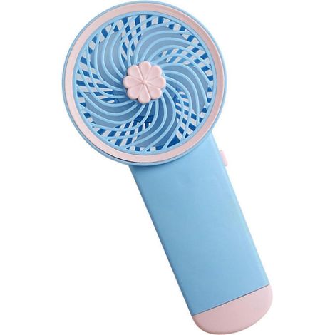 Leichter Handventilator AM3, batteriebetrieben, tragbarer kleiner persönlicher Ventilator für Outdoor, Reisen und Büro, blau