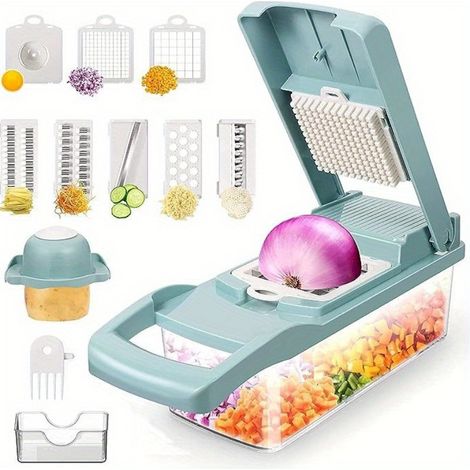 APEX Hachoir à légumes, mandoline multifonctionnelle, coupe-légumes et fruits (1/2)