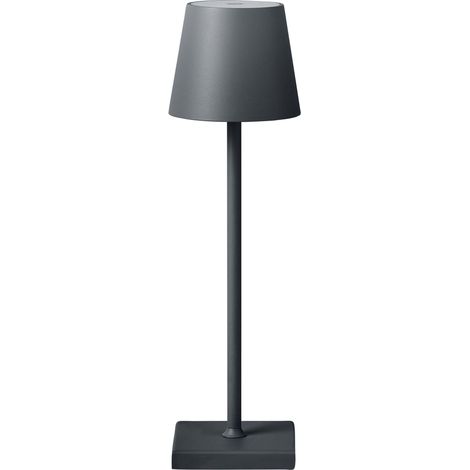 Kabellose LED Tischlampe BACEIRO mit Dimmer Metall Dunkelgrau