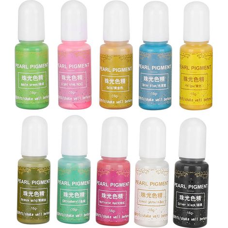 10 teintes pigmentées pour résine époxy, colorant liquide, accessoire DIY création de bijoux artisanat (1/5)