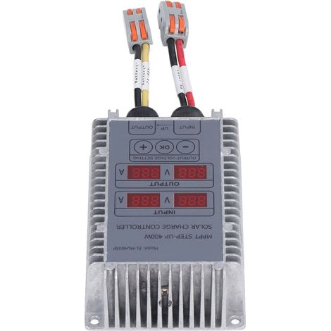 MPPT-Boost-Solarladeregler, einstellbare Spannung, wasserdicht, mit Display, 24–85 V, 400 W