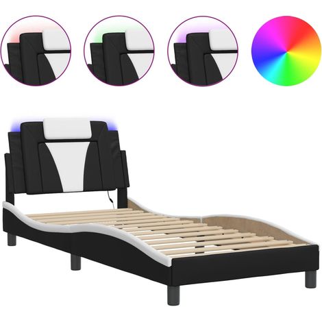 Maison Exclusive - Giroletto Viana con LED senza Materasso Nero e Bianco 90x200 cm