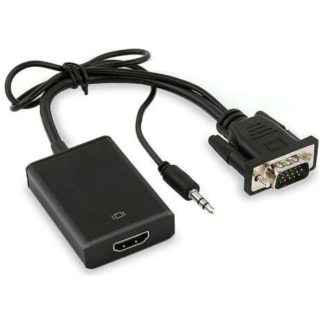 Câble Adaptateur Convertisseur VGA mâle Vers HDMI Femelle Sortie 1080 P HD+Audio TV AV HDTV
