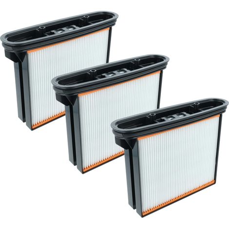 vhbw 3x Filtro plisado plano F8 reemplaza Bosch 2607432014 para aspiradora industrial, seco y húmedo - Elemento filtrante