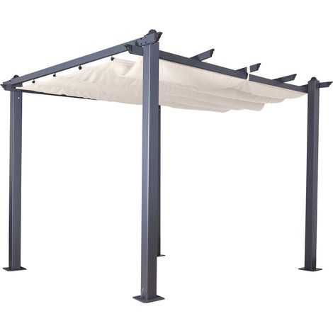 Pavillon Gartenpavillon 4x3m Luxor anthrazit-beige aus Aluminium UV-Schutz Sonnenschutz (1/2)