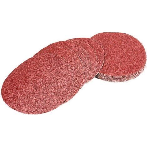 125 mm Flocage Papier de verre 5 Pouces Grain 120 Brossé Bois Polissage Pad de Travail du Bois Électrique Broyeur Accessoires, Rouge 100pcs (1/4)